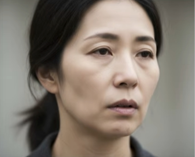 頬がこけたように見える